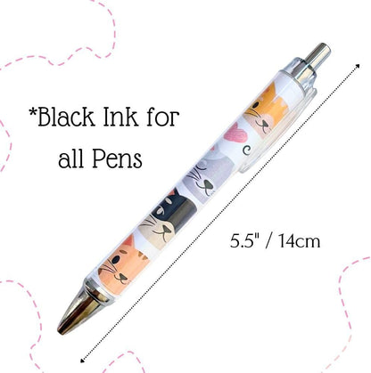 10PC Cat Ink Pens Set Cute Kawaii Funny Cats Kitty Themed Paw Ballpoint Gel Pen School Stationary Notebook Diary For Women Lovers Office Worker Supplies Stuff Clipboard Decor Desk Accessories Gifts