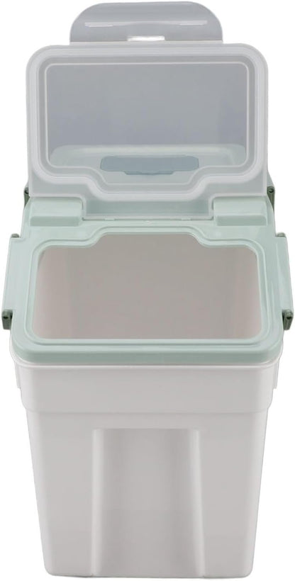 Airtight Rice Container Large Thickened PP Material Exquisite Design, Mint Green Rice Storage Container with Easy Open and Close Lid (25kg / 55.1lb)