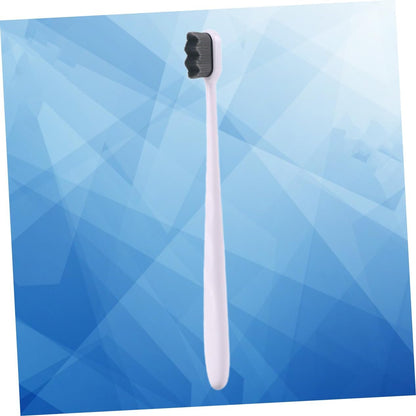 SOPOTUTU Micro Nano Bristle Toothbrushes for Oral Cleaning Ergonomic Design with Slip Handle Comfortable Grip Teeth Cleaning Hair and White Handle