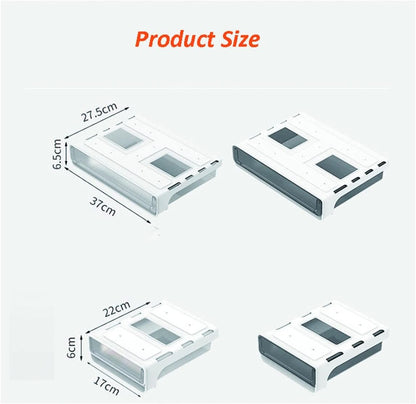 2 Pack Under Desk Storage Drawers, Self-Adhesive Under Desk Drawer Organizers,Stick On Desk Drawer 14â€œ Large and 8â€Small ,Desk Organization Under Shelf Drawer Desk Accessories & Workspace Organizers