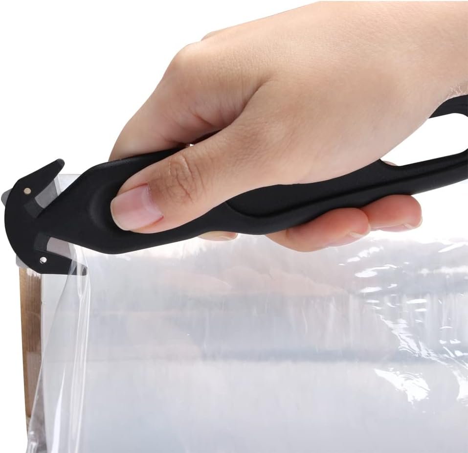 Nova Safety Cutter Tool, Ergonomic Film Cutting Blade, Box, strap, carton and package Opener (Black, 5 Pack)