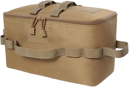 Folding Stove Canister Organizer, Camping Storage Bag, Outdoor Gear Bag, 13.39x6.69x7.48 Inches Portable Cookware, Travel Hiking Material 600d Encrypted Oxford Cloth