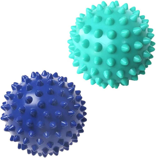 Spiky Massage Ball for Feet – Plantar Fasciitis Relief, Full Body Trigger Point Therapy, Muscle Recovery, and Pain Relief – Pack of 2 (Blue & Mint Green)
