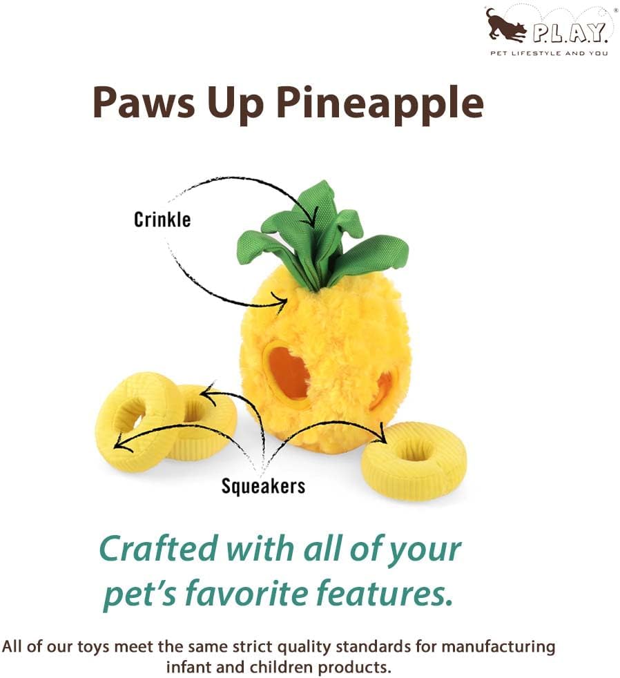 P.L.A.Y. Pet Life and You Dog Toy_Plush Toy - Pineapple_S