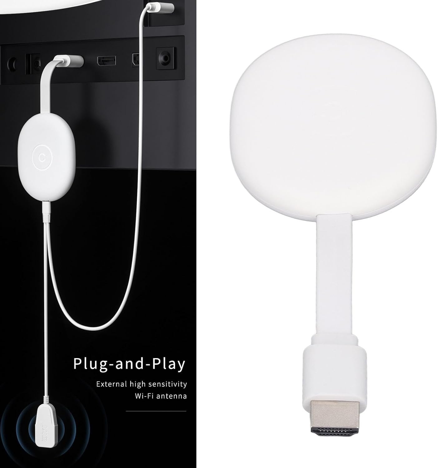 Screen Mirroring Dongle, Clear Image Portable WiFi Display Adapter 4K HD