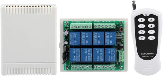 CJR-1208 Multi-Function 12V 8-Way Learning Remote Control Relay Receiver Replacement