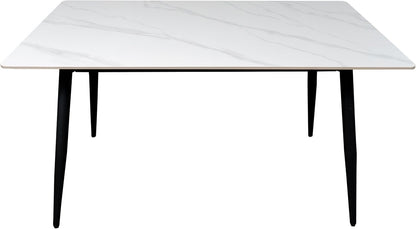 CB Home Sintera Sintered Stone Dining Table – Stylish, Durable, and Heat-Resistant Table (Seats 4-6)- Glossy Marble Effect Top
