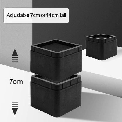 Uping Bed Risers for Furniture Raising Bed Add Adjustable Height of 7 cm or 14 cm (Black)