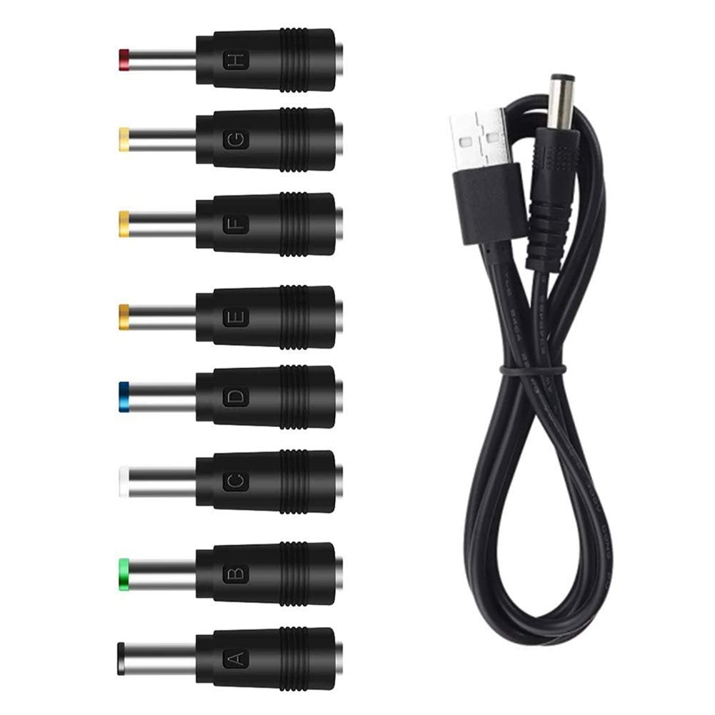 GutReise USB to DC Power Cable,8 Connectors Adapter for HUB Splitter,Mini Fans,DJ Controller, LED Lights, Electronic Devices Routers Speakers LCD CCTV Cameras TV Box (8 Connectors Adapter)