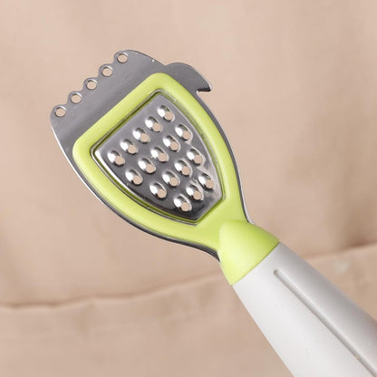 Sbuccia grattugia 3 in 1 in acciaio inox, per sbucciare limone, utensile da cucina per cocktail, lime e arance, gadget da cucina (grigio)