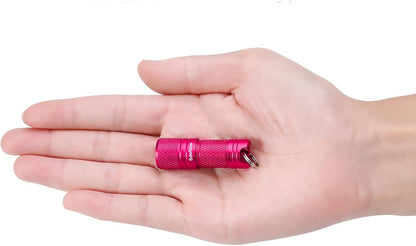 Mini Flashlight Keychain with Micro USB Tiny Flashlight Brightness can Achieve up to 200 lumens for EDC Torch (Red)