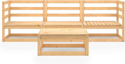 Homgoday Set Divani da Giardino 4 pz in Legno Massello di Pino, Lettini Prendisole, Divano Letto Mobili, Lettini da Giardino, Lettino da Piscina Esterno Piscina No