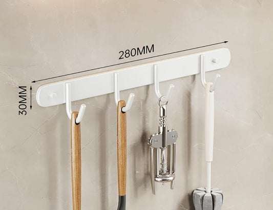 LNGFSH 2 Pieces Kitchen Utensil Holder, Stainless Steel Kitchen Utensil Bar with Hook, Kitchen Ladle Holder for Kitchen Gadgets Pot Ladle (White)