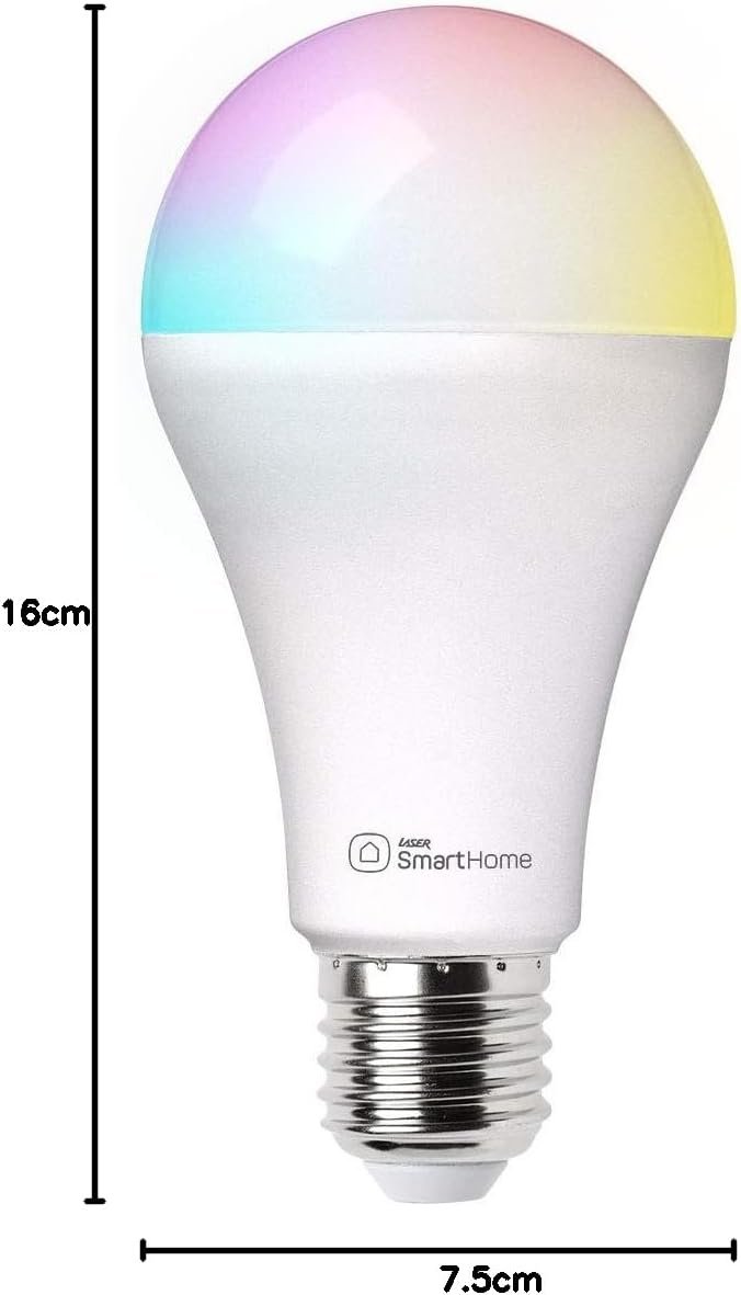 Laser WiFi Smart RGBW Dimmable LED Bulb E27 Google Home Alexa Compatible