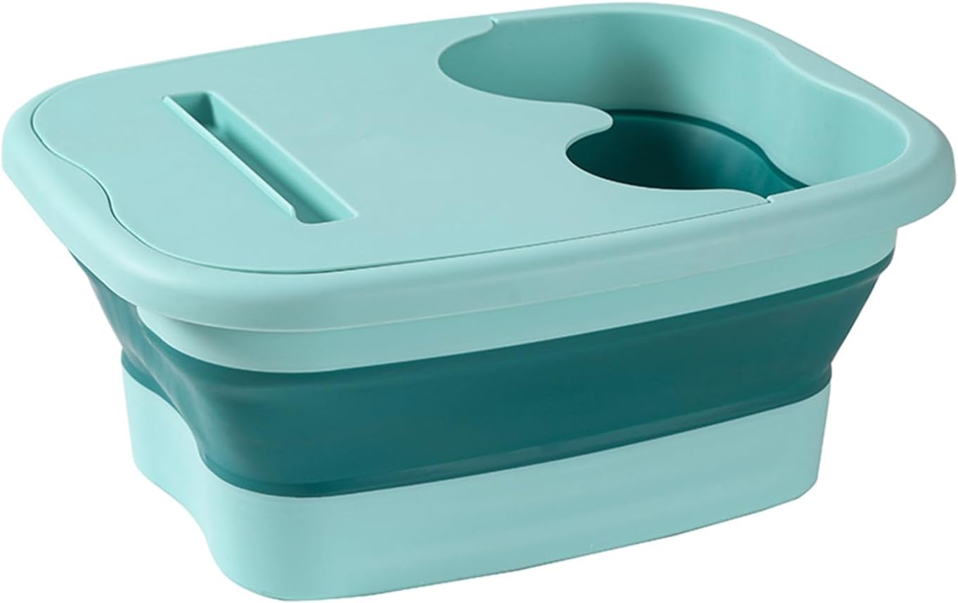 Vasca da bagno pieghevole con rulli massaggianti, vasca da bagno per piedi, con attrezzi per spa, secchio portatile per atleti, viaggi, campeggio, pedicure, casa, spa