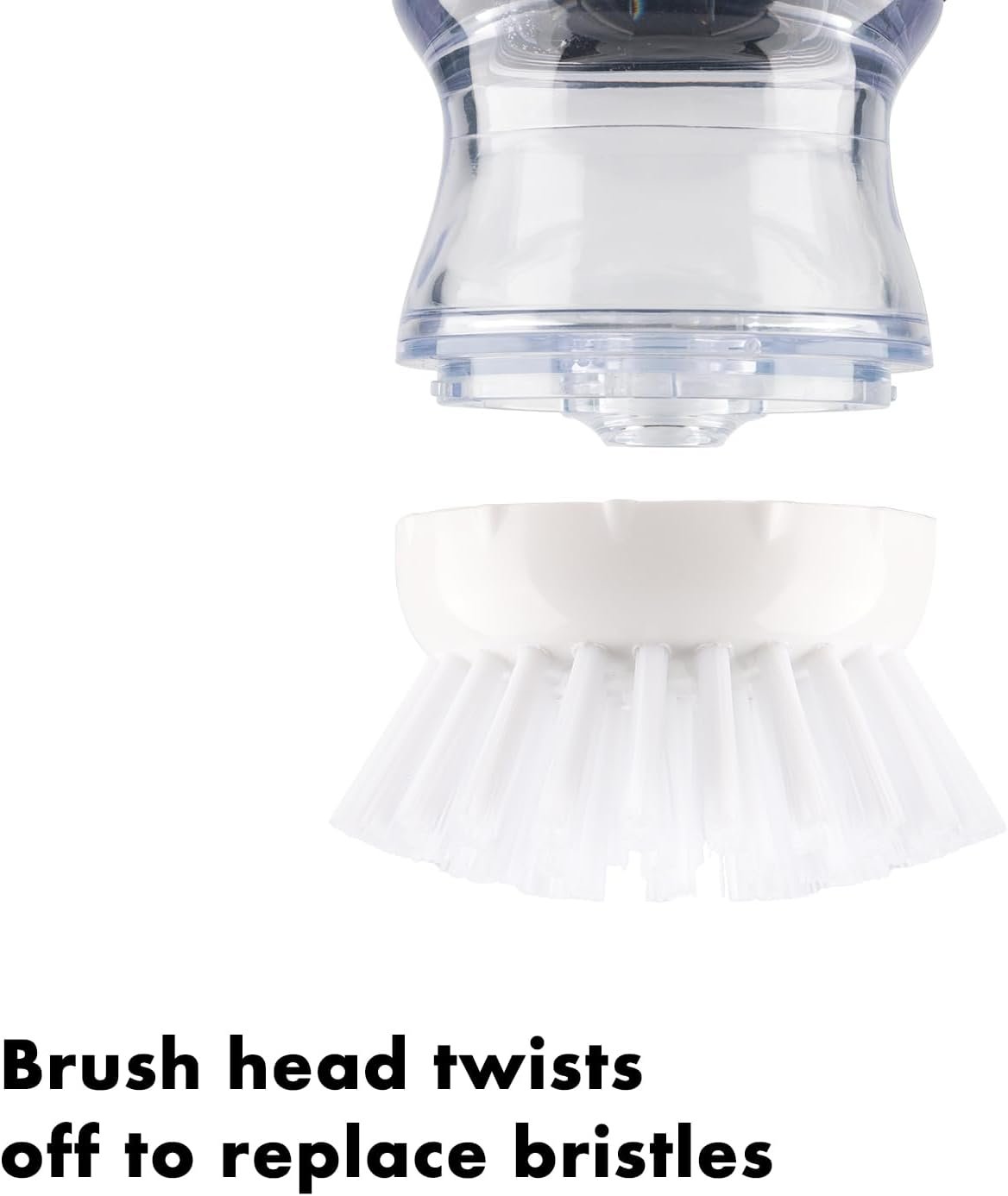 OYV Dish Scrub Brush with Soap Dispenser, Kitchen Brush for Dish Pot Pan Sink Cleaning, 1 Piece Soap Dispensing Palm Brush, Black/Clear/White