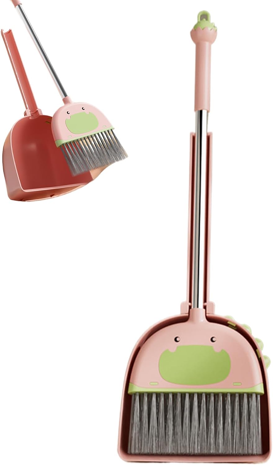 Kids Broom, Dustpan Set, Learning Toy, Sturdy Stainless Steel Handle, Lightweight PP Design, Fun Educational Cleaning Activity, Ideale per Preschool Boys and Girls