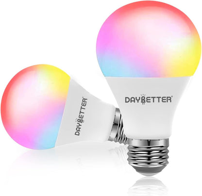 DAYBETTER Smart Light Bulbs, LED Light Bulb, Alexa Light Bulb, WiFi Color Changing Light Bulb, Smart Bulbs That Work with Alexa & Google Home, Music Sync, A19/E26 9W 810LM Smart Home Lighting, 2 Pack