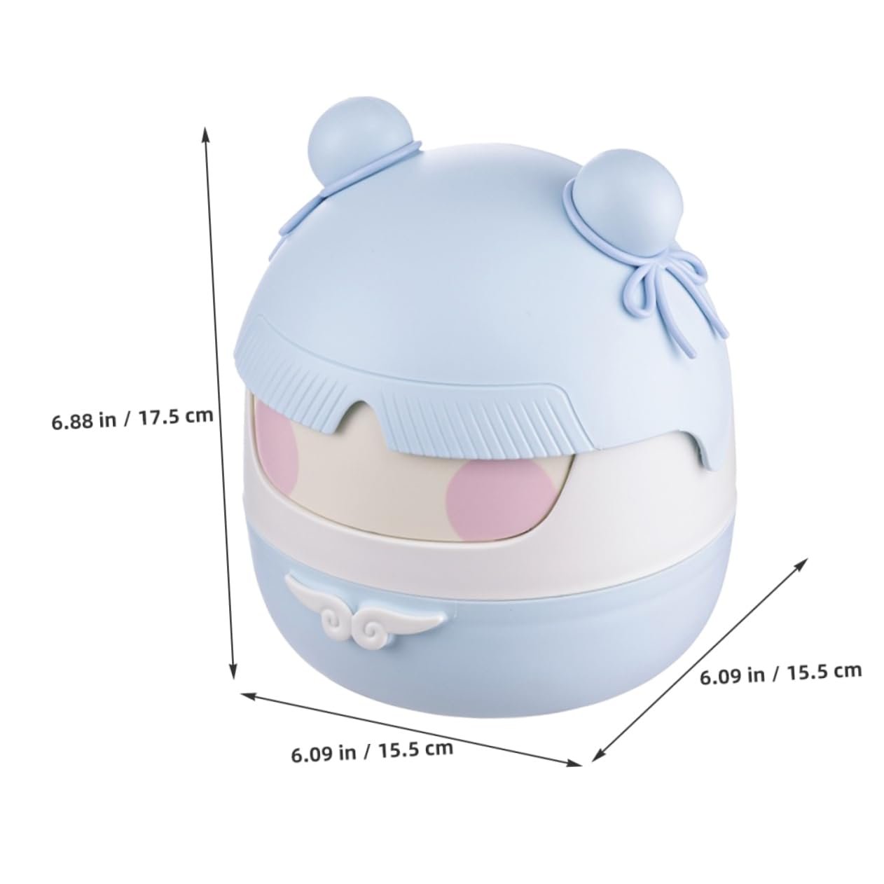 DOITOOL Cute Cartoon Trash Can with Flip Lid Compact Waste Basket for Desk Space Efficient Rubbish Bin for Office Study Smell Management Small Trash Can