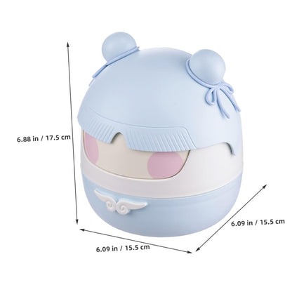 DOITOOL Cute Cartoon Trash Can with Flip Lid Compact Waste Basket for Desk Space Efficient Rubbish Bin for Office Study Smell Management Small Trash Can