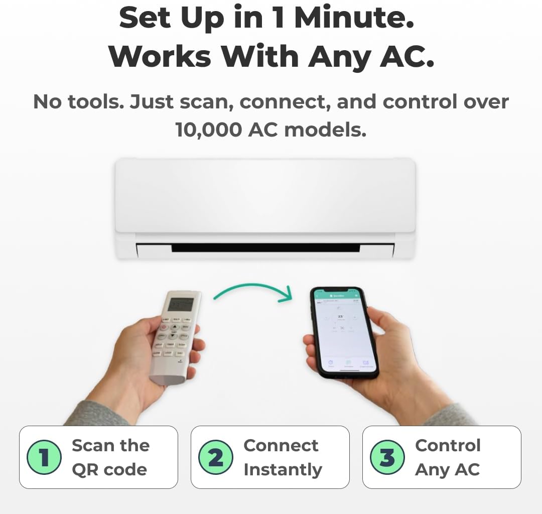 Sensibo Sky Smart Air Conditioning Control, Easy and Quick to Install by Yourself. Comfort and Energy Saving. Wifi Control Compatible with Google App, Alexa and Siri