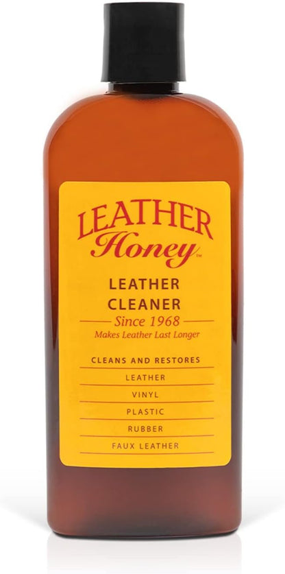Leather Honey Leather Cleaner - Quality Leather Care, Since 1968 - Leather Cleaner for Auto Interiors, Furniture, Shoes, Bags, Accessories & Apparel - 8oz