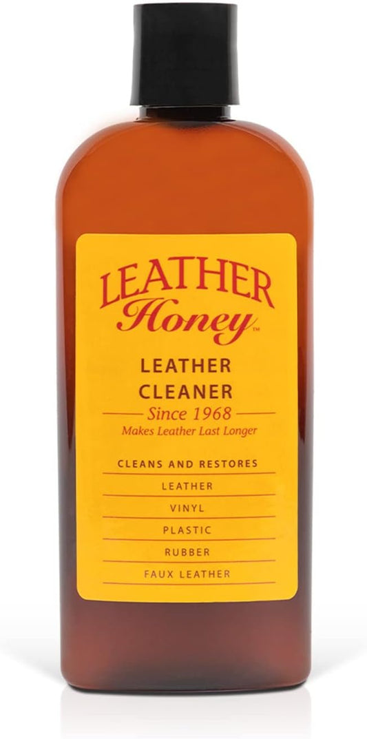 Leather Honey Leather Cleaner - Quality Leather Care, Since 1968 - Leather Cleaner for Auto Interiors, Furniture, Shoes, Bags, Accessories & Apparel - 8oz