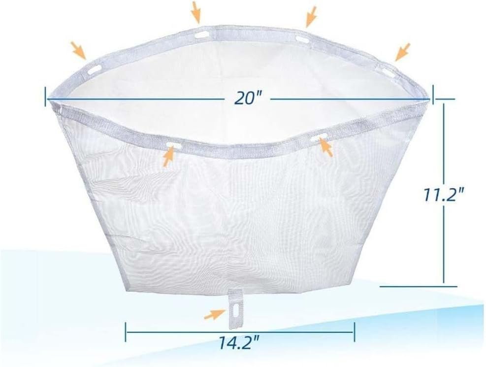 Bathtub Filter Bag 6570-392 Wire Mesh Separator with 7 Clip Holes Nylon, Bath Drainage Filter Bag, With 7 Clip Holes, Capture Hair Debris, For Bathtub