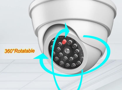 JZK 2 Dummy Fake Surveillance Security CCTV Dome Camera with LED Blinking Real Imitation for Home Security, White