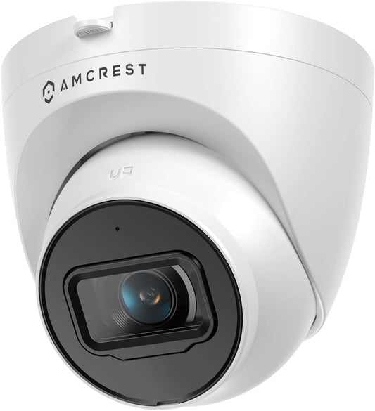 Amcrest 5MP Turret POE Camera, UltraHD Outdoor IP Camera POE with Mic/Audio, 5-Megapixel Security Surveillance Cameras, 98ft NightVision, 2.8mm Lens (103Â° FOV), IP67, MicroSD (256GB), (IP5M-T1179EW)