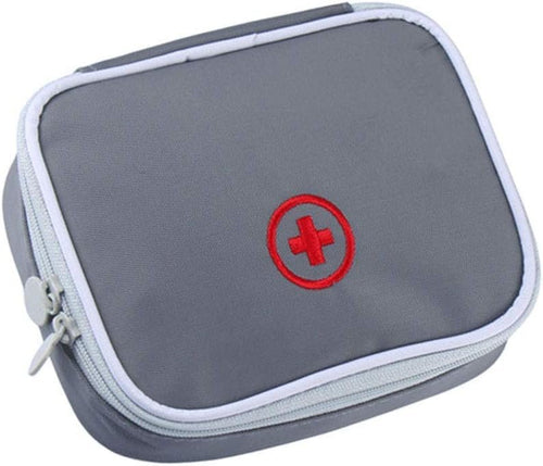 iMapo Portable Mini Travel Medicine Bag, Empty First Aid Kit, Small Medical organizer storage Pouch, Pill Drug Package Container for Outdoor Activities Sports Camping Hiking Emergency -Grey (Bag Only)