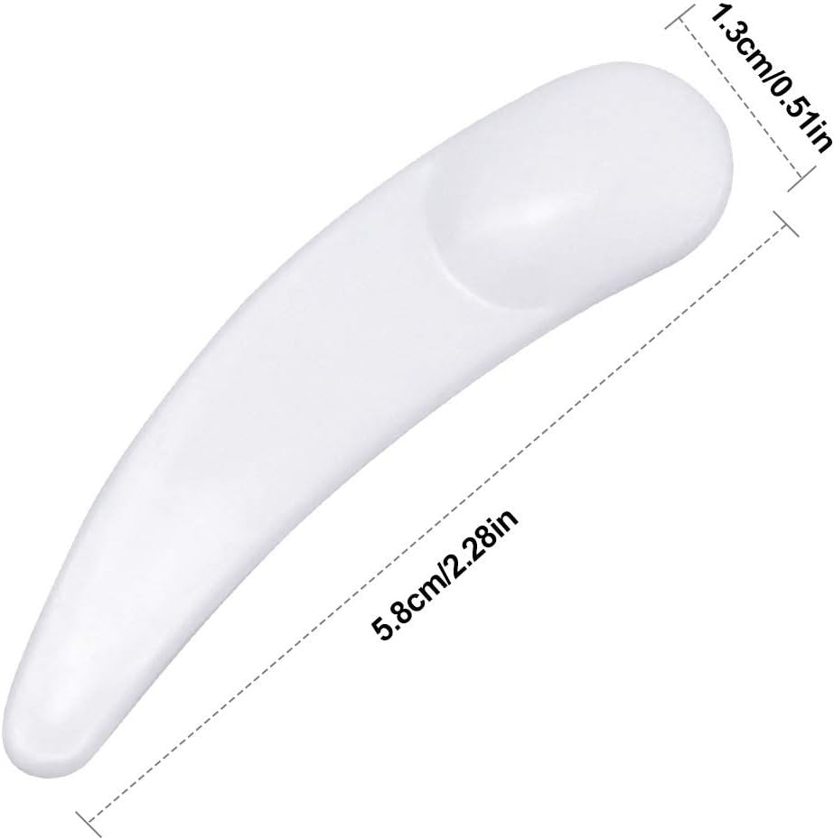 Nivofu 100 Pcs Mini Disposable Makeup Spatulas, Mini Cosmetic Plastic Spatulas Scoops,Facial Cream Mask Spoon,2.2'' White Cosmetic Spatula for Women Girls Face Skin Care DIY Accessories