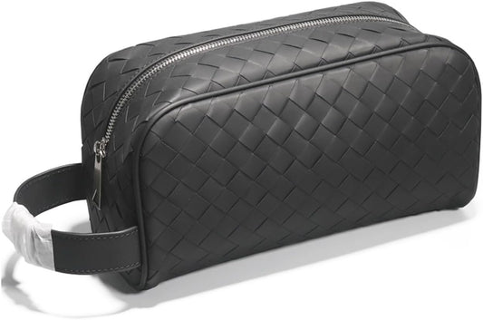 Toiletry Bag for Men, Leather Travel Toiletry Bag for Men, Dopp Kit Water Resistant Shaving Hygiene Bag for Bathroom Shower, Travel Size Toiletries, Travel Essentials