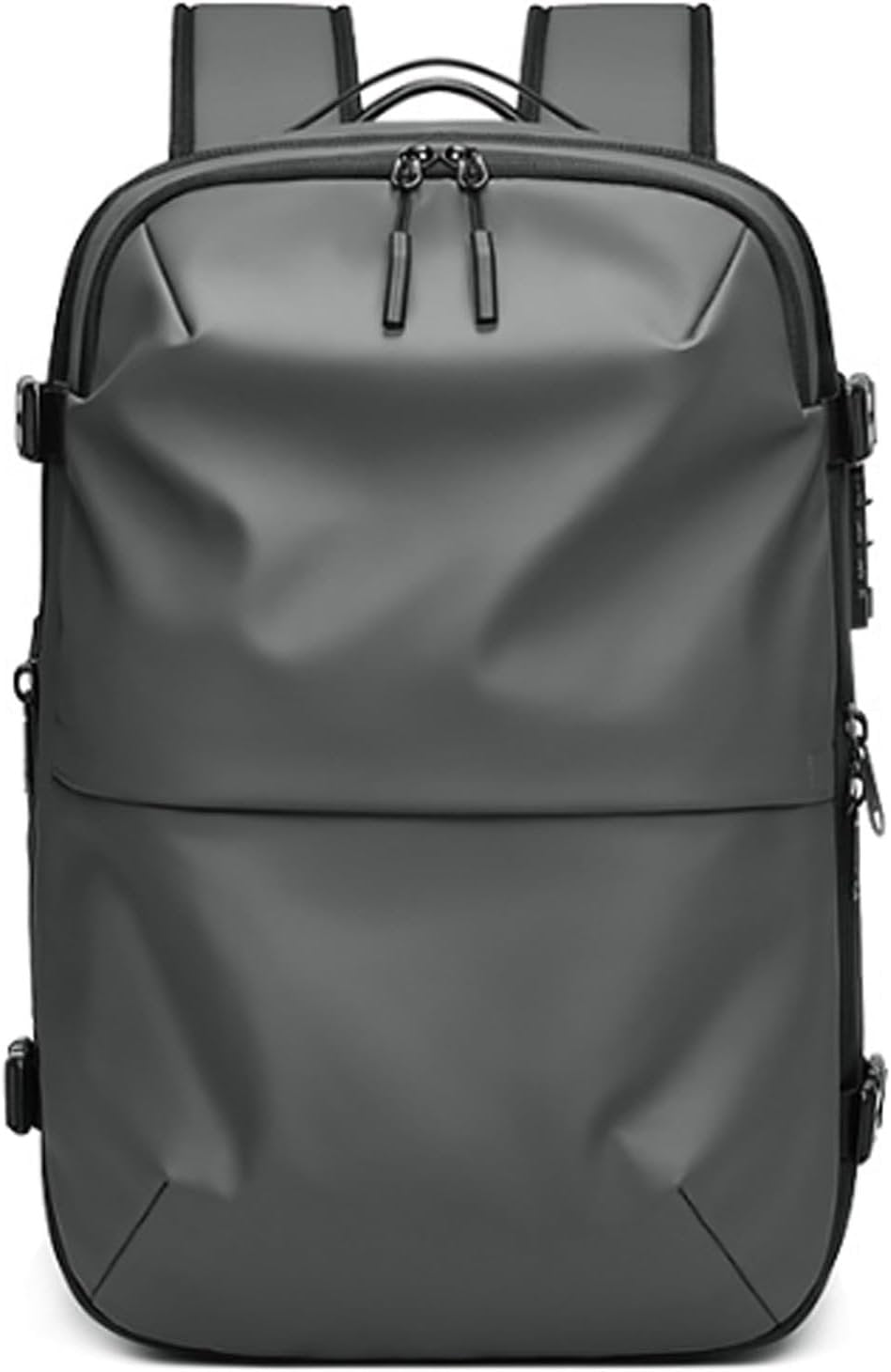 Xifyjus Vacuum Backpack Travel Bag, 36-55L Business Outdoor Expandable Compression Backpack with Pump, Upgrated Water Resistant Traveling Backpack, Separation of Dry And Wet Liquid (Dark Gray)
