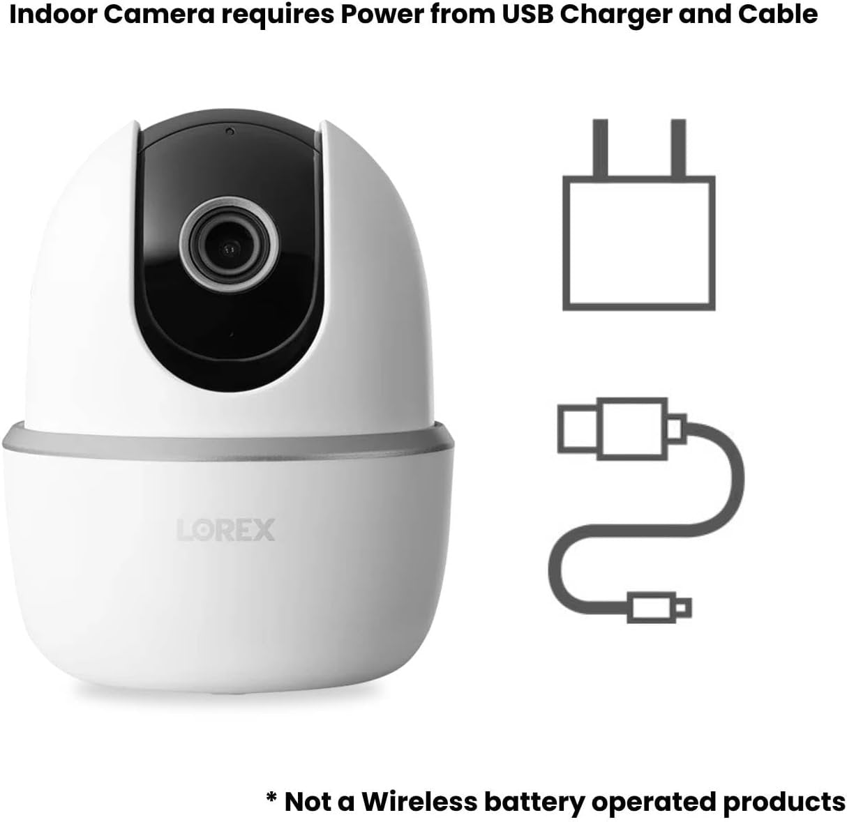 Lorex 4MP Pan & Tilt Indoor Smart Security Camera - Wireless 2K Wi-Fi Camera with Person Detection, Privacy Mode, 2-Way Talk, Smart Home Compatibility, 360° Pan/Tilt View - Free 16GB Micro SD