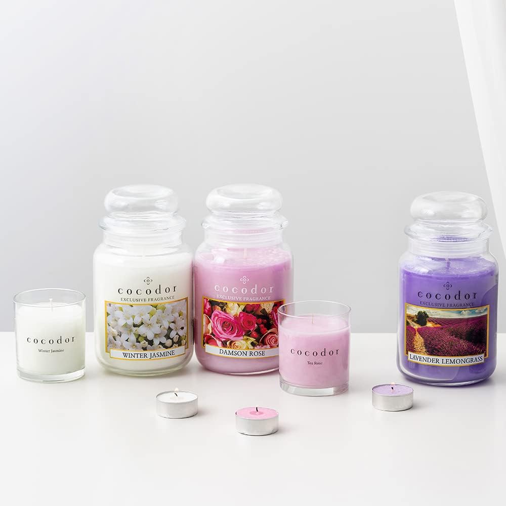 COCODOR Scented Tealight Candles - Garden Lavender - 100 Pack - 4-5 Hour Extended Burn Time - Made in Italy - Cotton Wick - Room Décor & Office Décor, Home Fragrance, Gift
