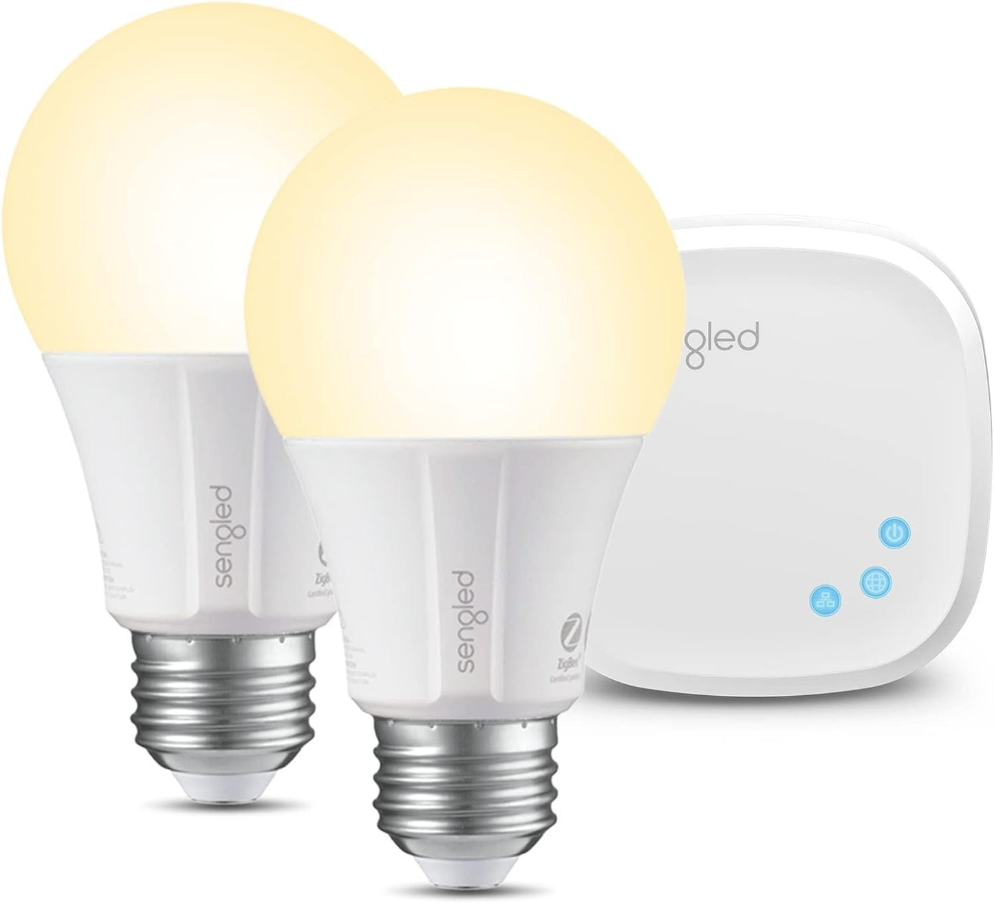 Sengled Smart Light Bulb Starter Kit, Smart Bulbs that Work with Alexa, Google Home, 2700K Soft White Alexa Light Bulbs, A19 E26 Dimmable Bulbs 800LM, 9 (60W Equivalent), 2 Bulbs with Hub