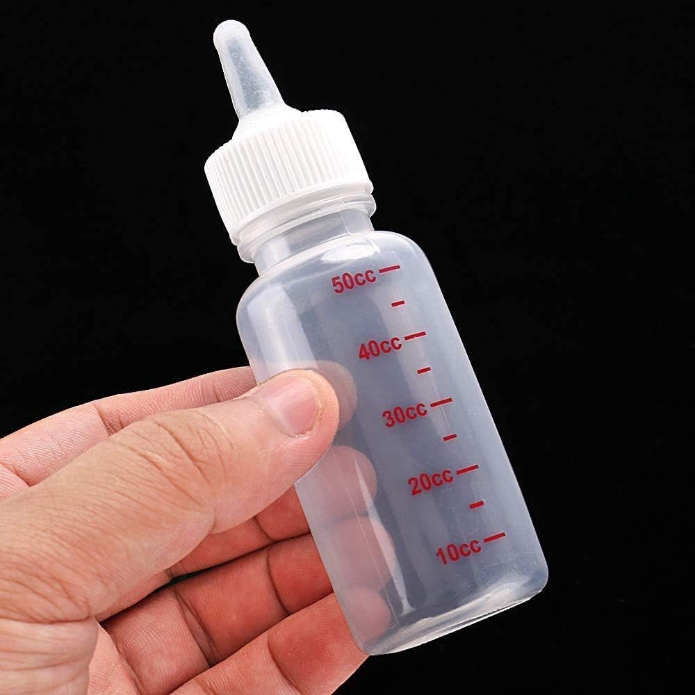 Pet Nursing Bottle, Nursing Bottle Kits, Replacement Nipple Mini Cat Feeding Bottle for Newborn Kittens, Puppies, Rabbits, Small Animals, Squirrel