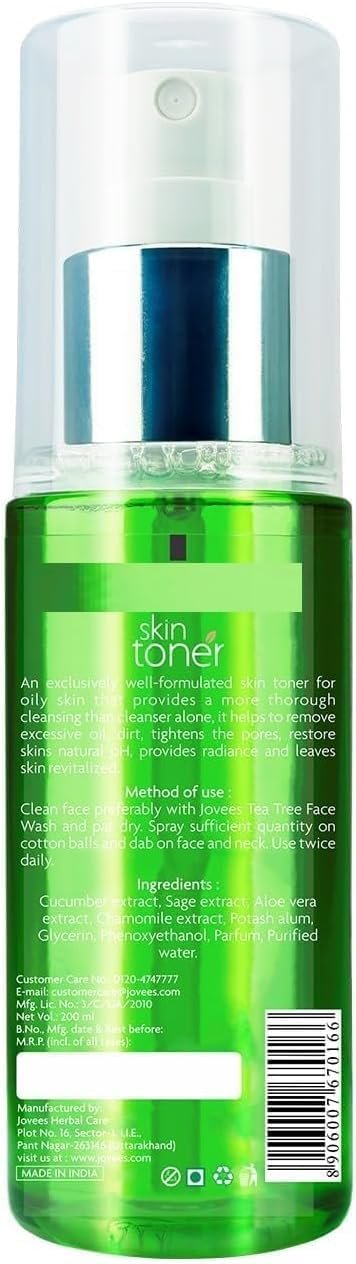 NACHT Herbal Cucumber Skin Toner For Glowing And Hydrating Skin | Face Mist & Toner for Oily & Acne Prone Skin | Cleansing & Pore Tightening | Paraben, Alcohol And Chemical Free 200ml