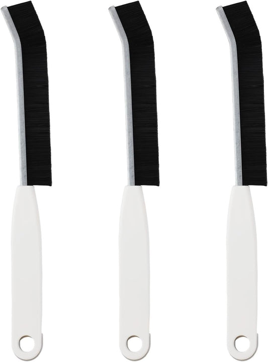 3pcs Gap Cleaning Brush, Hard Bristle Crevice Cleaning Brushes Dead Corners Multifunctional Brushes Clip Brush 2-in-1 Skinny Detail Cleaner for Household Kitchens Bathrooms Showers (Black)