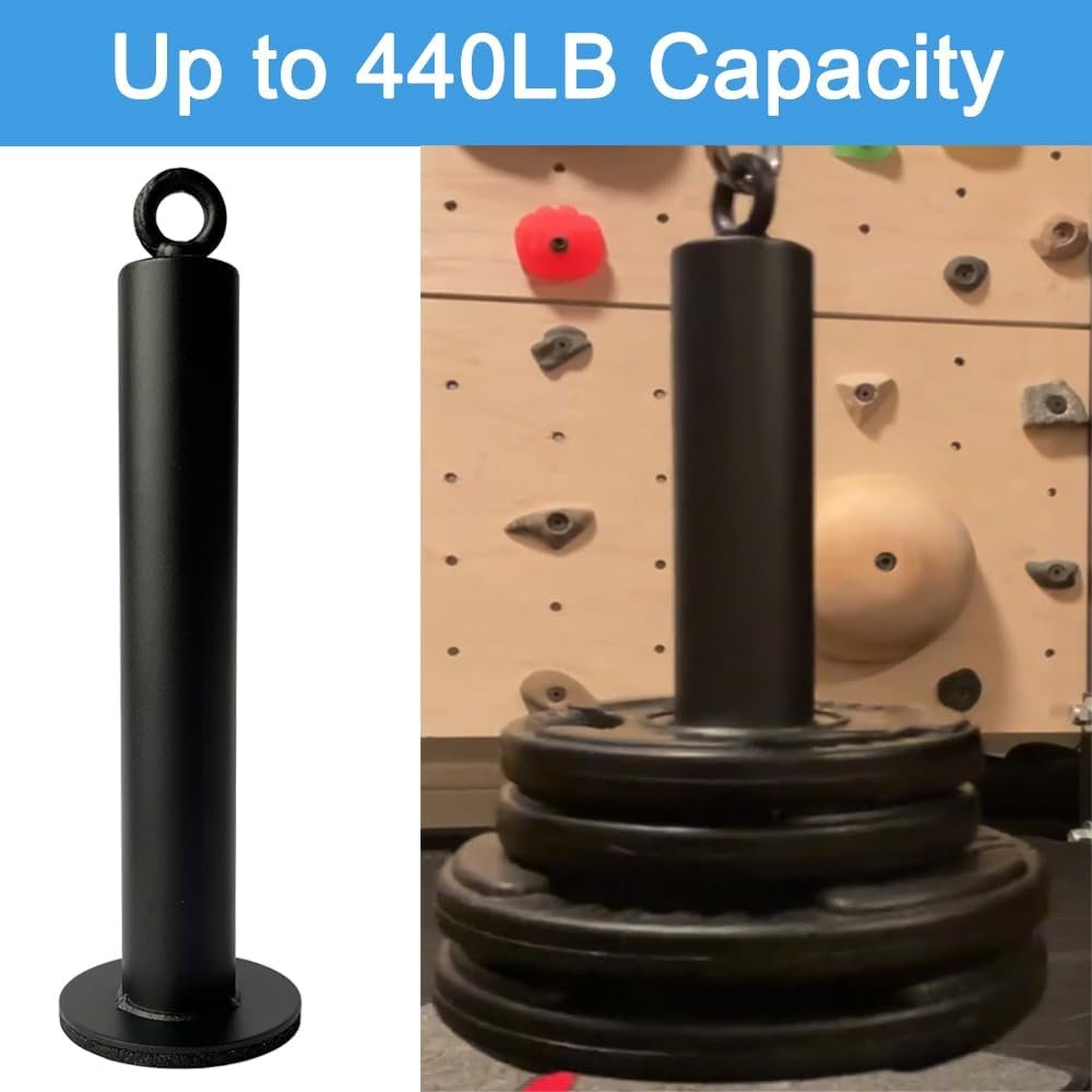 Loading Pin with Carabiner fit 2 inch Olympic Weight Plate,Heavy Duty Weight Loading Pin Long for Cable Pulley System LAT Pulldown,440LB Capacity,Anti-Slip Base,Commercial & Home Gym Use