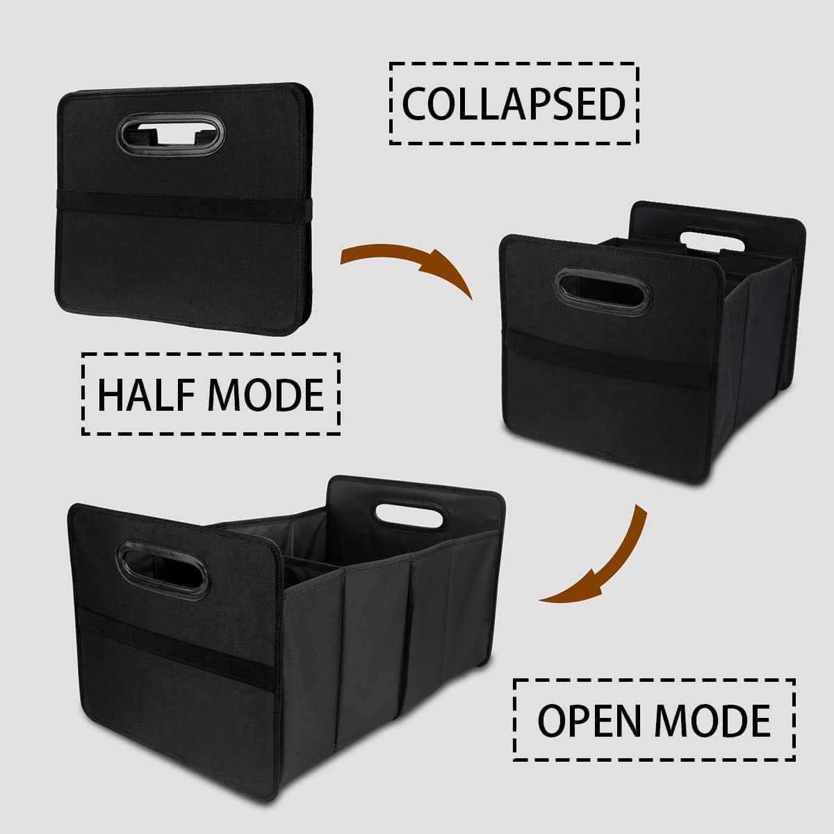 XINLIYA Car Trunk Organizer, Portable Foldable Auto Sturdy Cargo Storage Box with Muti Compartments, Multifunctional Collapsible Car Storage Bag, Non Slip Bottom Universal for SUV Truck Van