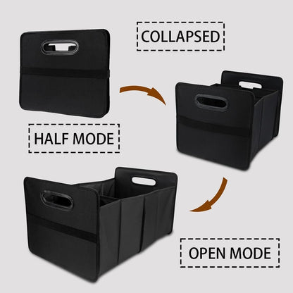 XINLIYA Car Trunk Organizer, Portable Foldable Auto Sturdy Cargo Storage Box with Muti Compartments, Multifunctional Collapsible Car Storage Bag, Non Slip Bottom Universal for SUV Truck Van