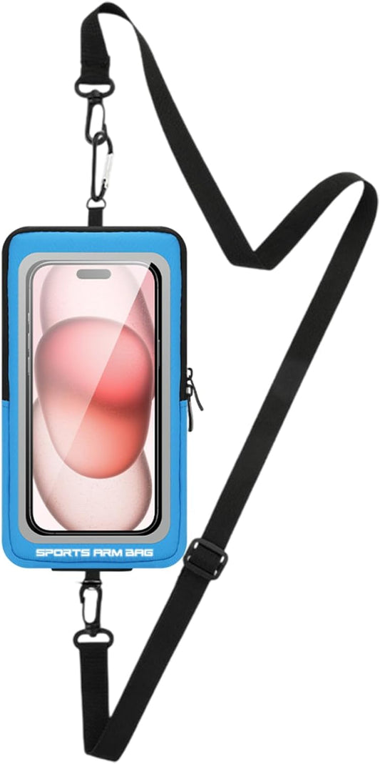 Phone Armband, Adjustable Phone Arm Bands, Waterproof Wrist Bag, Storage Pouch & Outdoor Workout Gear, Ideal for Smartphones, Exercise, Hiking, and Travel Gear, 7.48x4.13 inches