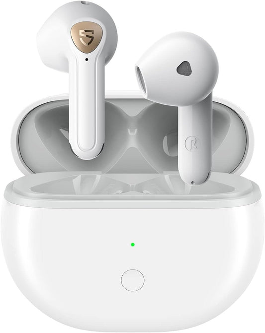 SoundPEATS Wireless Earbuds with Hi-Res Audio, Air3 Deluxe HS Semi in-Ear Headphones with LDAC, ENC Clear Call, APP Control, 14.2mm Large Driver, Game Mode, in-Ear Detection, Total 20H (White)