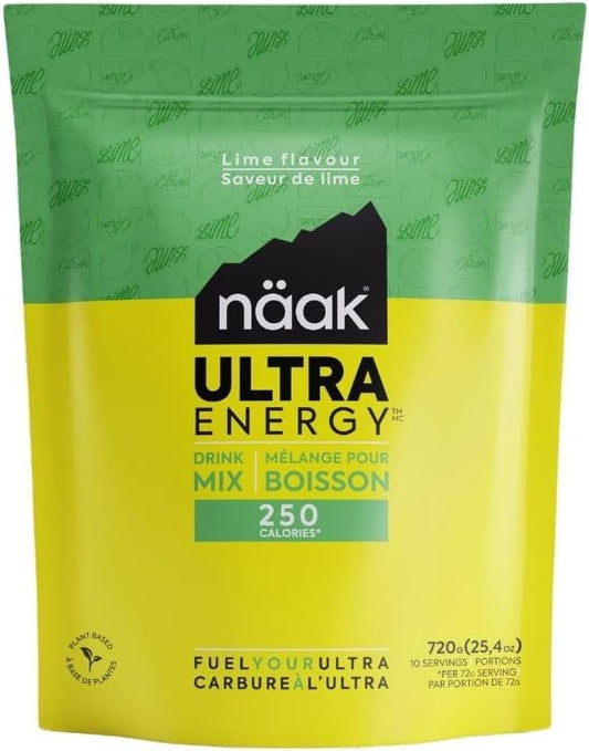 NÄAK Drink Mixes Ultra Energy™, 10 servings, 720g | Sport hydration Mix, electrolytes, BCAAs developed for athletes and performance | Vegan, Plant-Based Protein, Non GMO, gluten free (Lime)