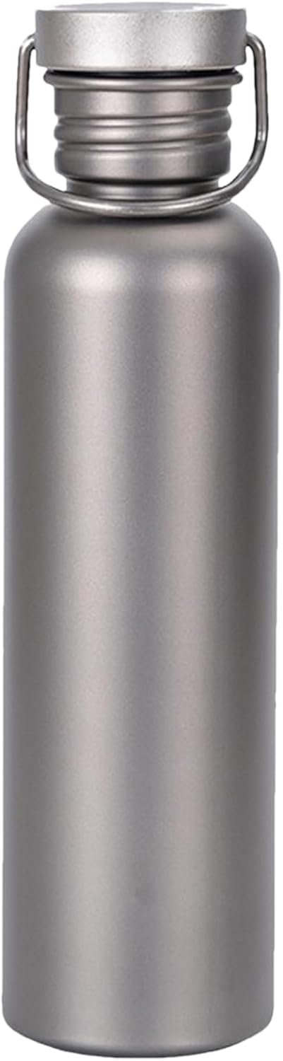 Outdoor Titanium Water Bottle - Lightweight Sports Hydration Cup, Leak-Proof Travel Drinkware | Pure Titanium Camping Bottle for Hiking, Cycling, Trekking, Boiling Water, Portable Adventure Use