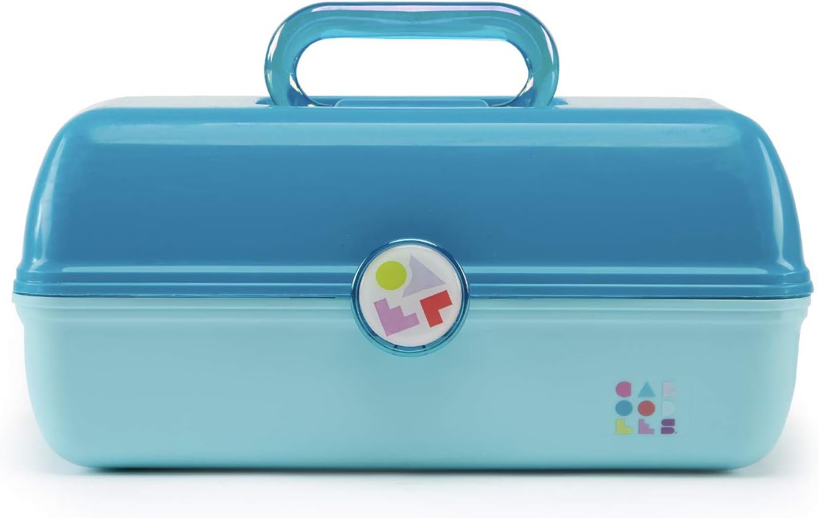 Caboodles On-the-go Girl - Forever Fun X-large Cosmetic Organizer, Make-up & Accessory Case, Turquoise Over Sky, 1 count