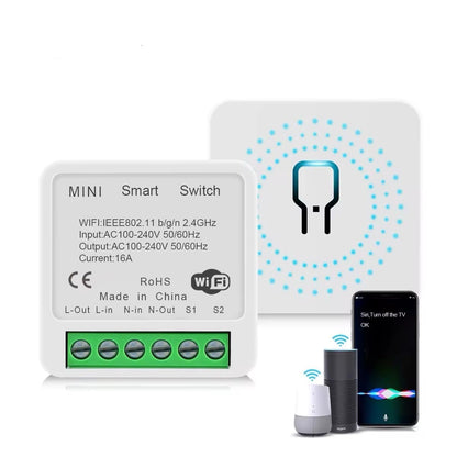 Smart Relay, Smart Switch WiFi Module, Mini | Home Automation, Voice & App Control, Timer, Scheduling & Family Sharing | 2-Way Switch | Works with Alexa & Google Home
