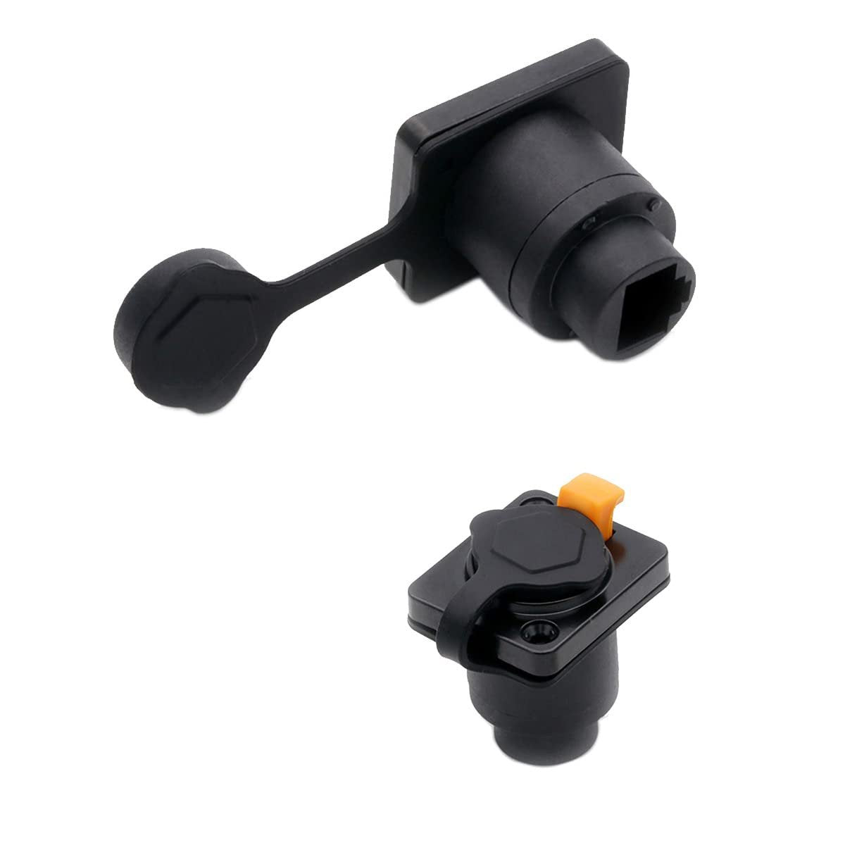 PENGLIN 5PCS Waterproof RJ45 Panel Mount Connector,Waterproof Connectors RJ45 Female Sockets,RJ45 Metal Ethernet Connector with Cap